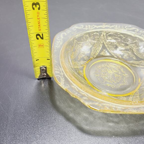 FEDERAL MADRID AMBER YELLOW DEPRESSION GLASS 5" Sauce Bowl Set of 2 - Picture 7 of 10